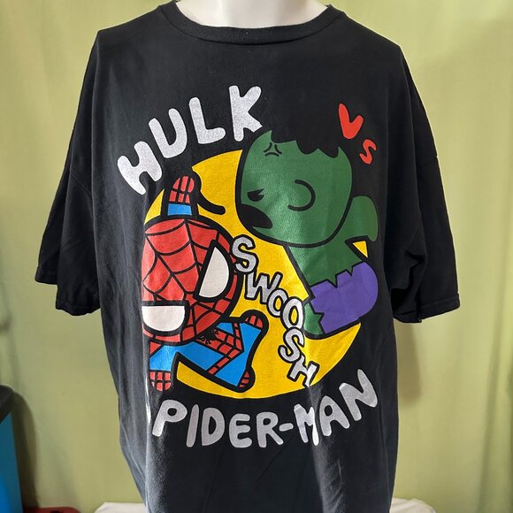 Marvel | Shirts | Hulk Vs Spider Man 22 Marvel Mens Black T Shirt 2xl ...